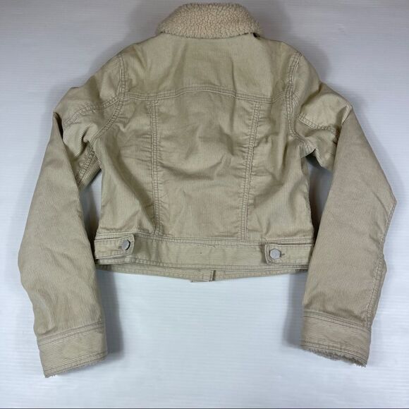American Eagle Outfitters Corduroy Jacket Faux Fur Collar Cuffs Women’s Size S - Picture 2 of 11